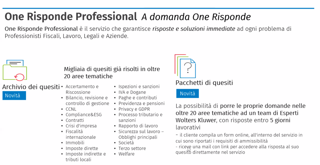 ONE Risponde