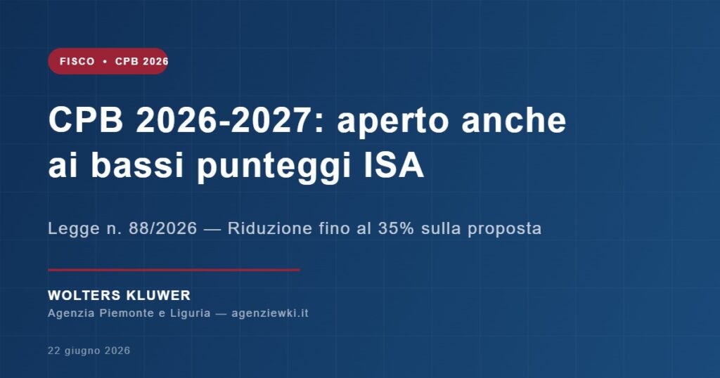 CPB 2026-2027 apertura bassi punteggi ISA