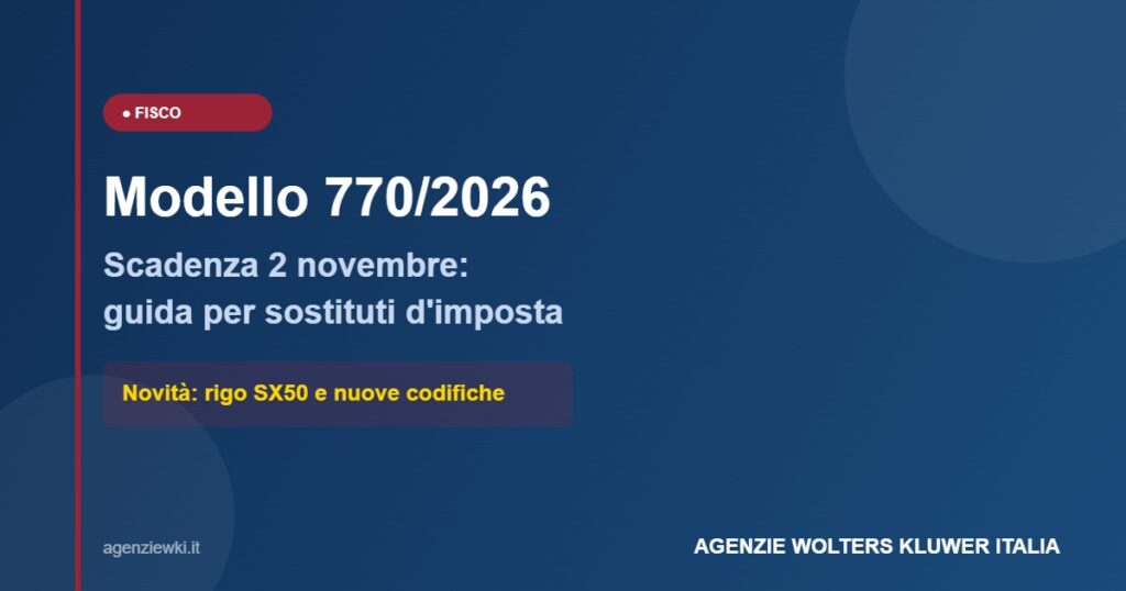 Modello 770/2026 - Guida per sostituti d'imposta
