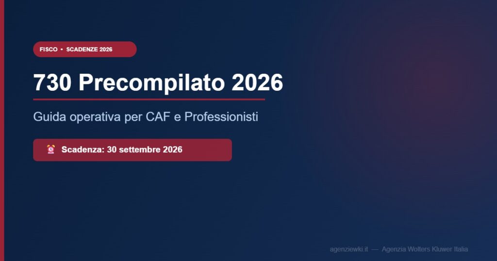 730 precompilato 2026: guida per CAF e professionisti - scadenza 30 settembre